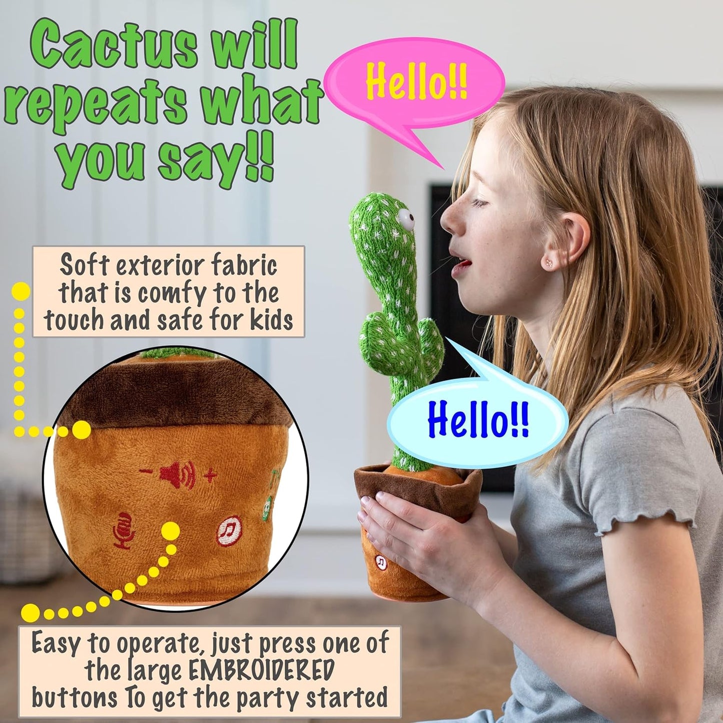 LED Musical Dancing & Mimicry Cactus Toy